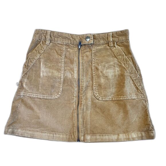 BP Brass Plum Nordstrom Brown Corduroy Mini Skirt A-Line Small - Picture 2 of 6